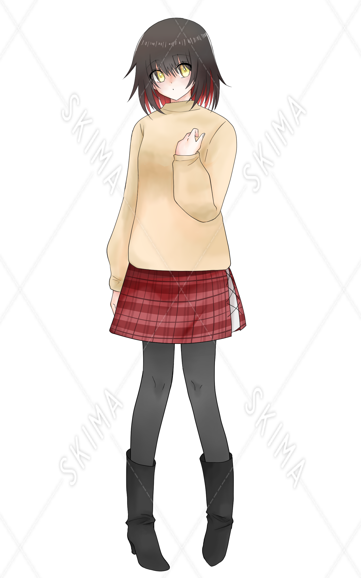 インナーカラーの女の子 立ち絵０１ スキマ スキルのオーダーメイドマーケット Skima