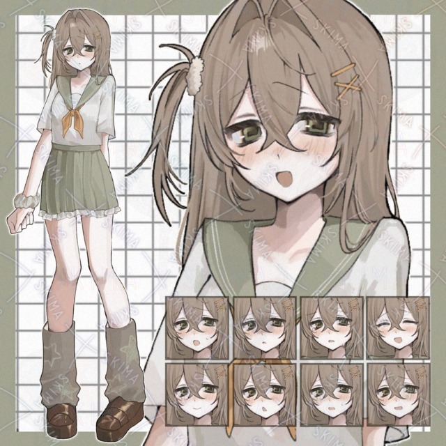 【表情差分10種】セーラー服の女の子