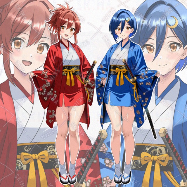 双子の少女【表情差分各5種】