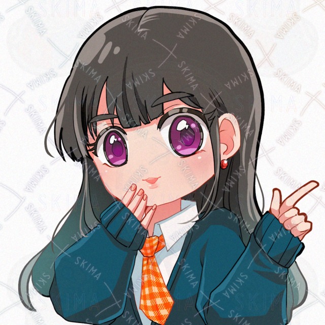 SNS icon: Student-like girl with long black hair 的商品圖片第 2 張