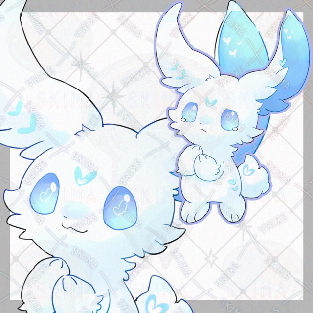 Image of Heart-patterned rabbit [10 different expressions].