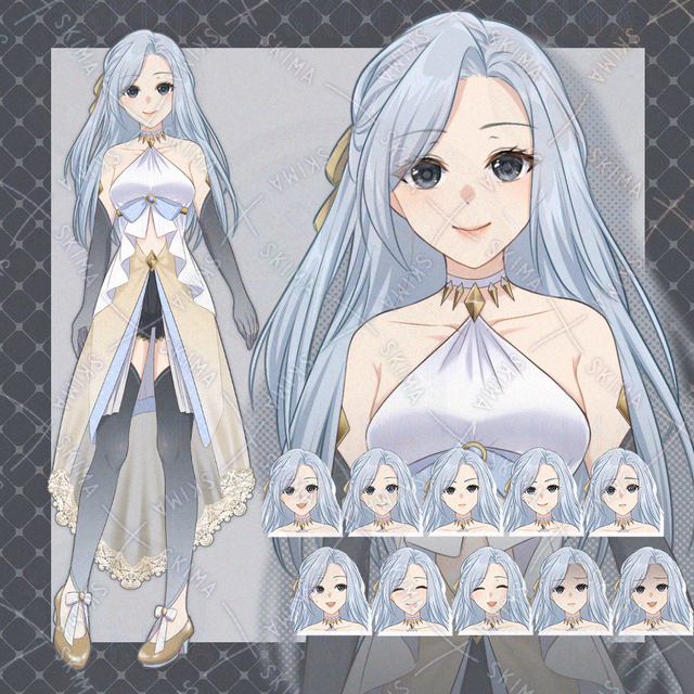 Image of 10 different expressions] Fantasy style girl