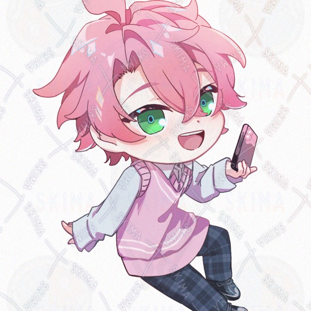 【SD付き】桜色髪の学生【表情差分8種＋カバン差分】の商品画像11枚目