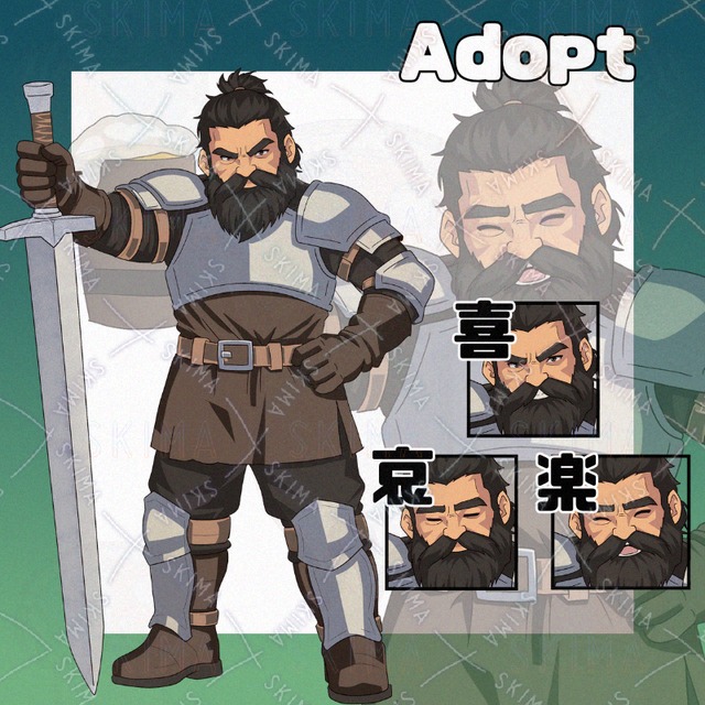 Adopt020_大剣ドワーフの戦士/ファンタジー/RPG