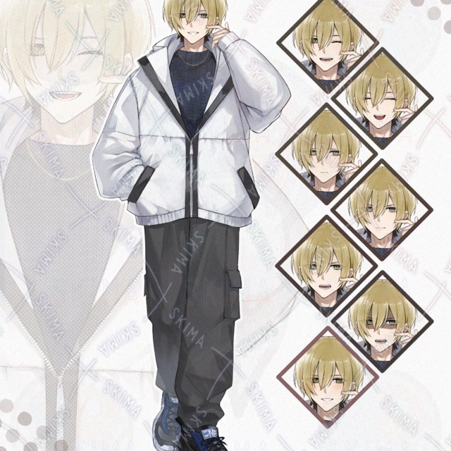 청년의 서 있는 그림【표정 6종 상품 이미지