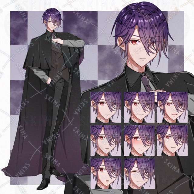 8 facial expressions of male characters standing 的商品圖片