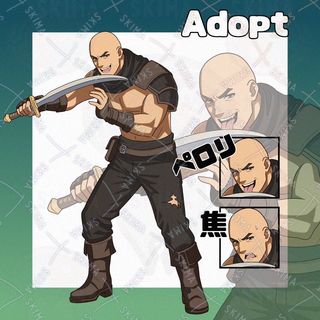 Adopt024_三下のスキンヘッド盗賊/ファンタジー/RPG