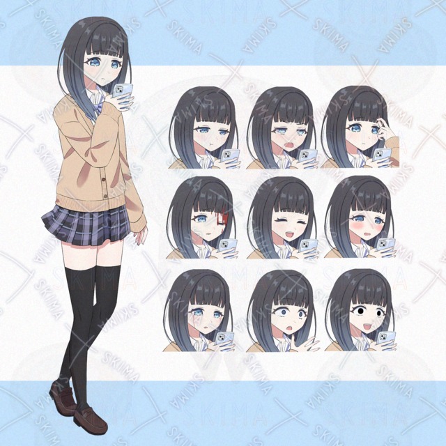 スマホ中毒女学生立ち絵【差分10枚】の商品画像