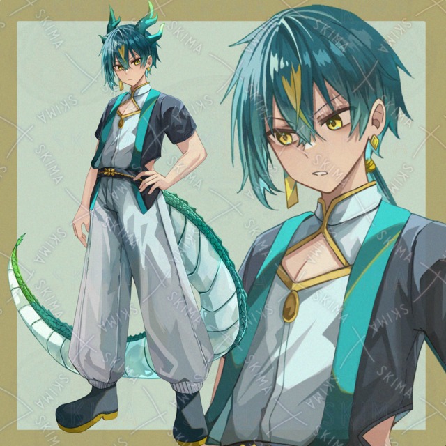 男性立ち絵　表情6＋尻尾と角