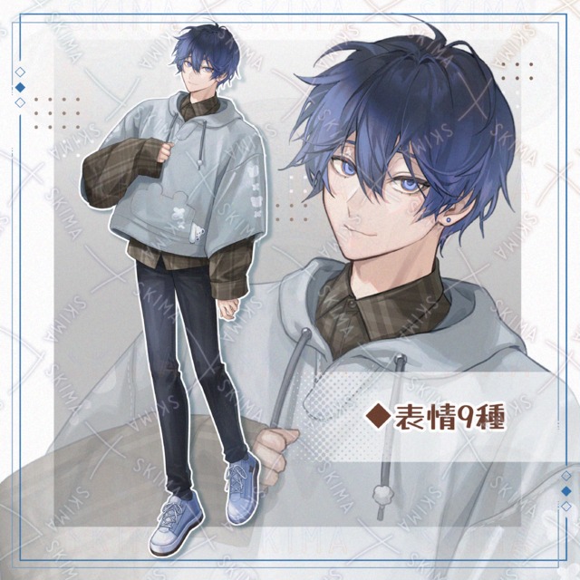 パーカー男子【表情9種】