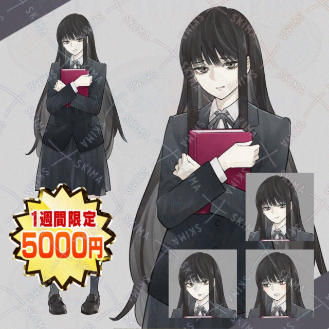 Image of High School Girl 03 [4 different expressions] [TRPG Stand-up Picture].