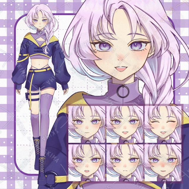 Image of Cyberpunk style purple sister