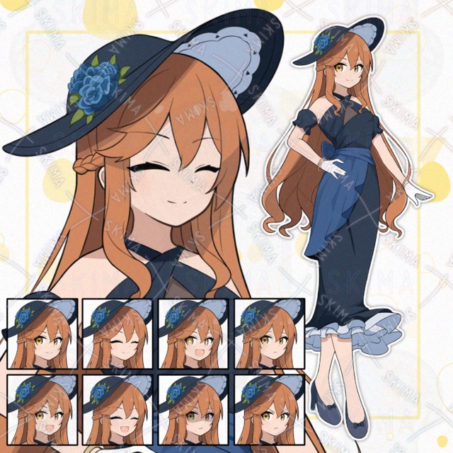 표정 차이 8종】드레스 입은 소녀 상품 이미지