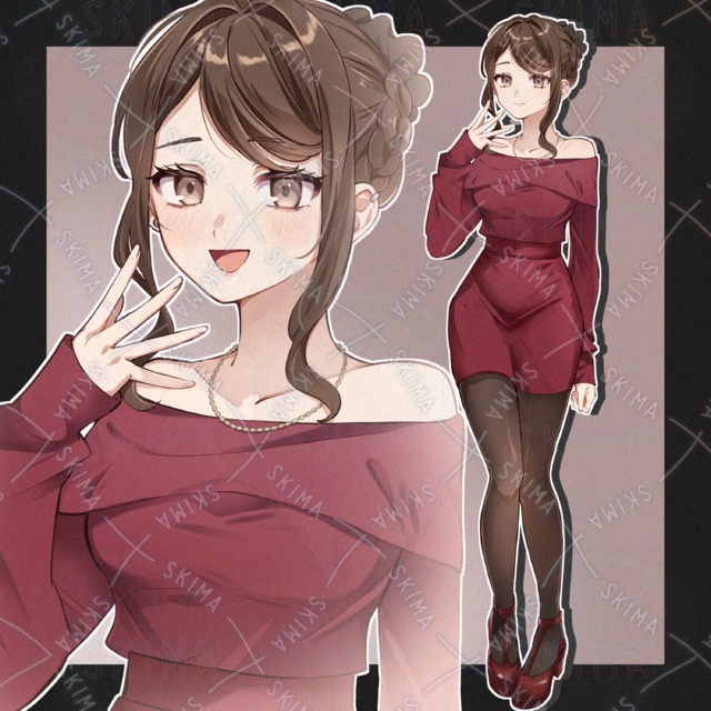 タイトワンピースのお姉さん【立ち絵 表情5種類】