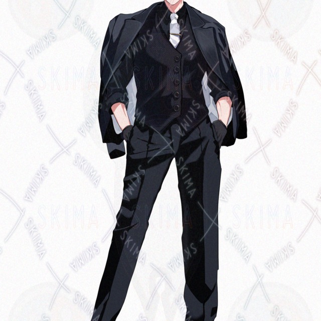 Image 4 of Man in Black Suit [10 Expression Variations]