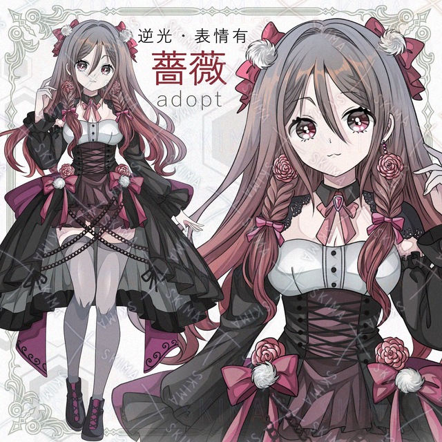 Backlight & Expression] A girl in rose & gothic fashion [Transparent PNG]. 的商品圖片