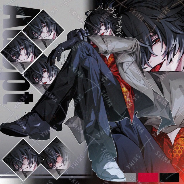 Male with black hair [6 expressions]. 的商品圖片