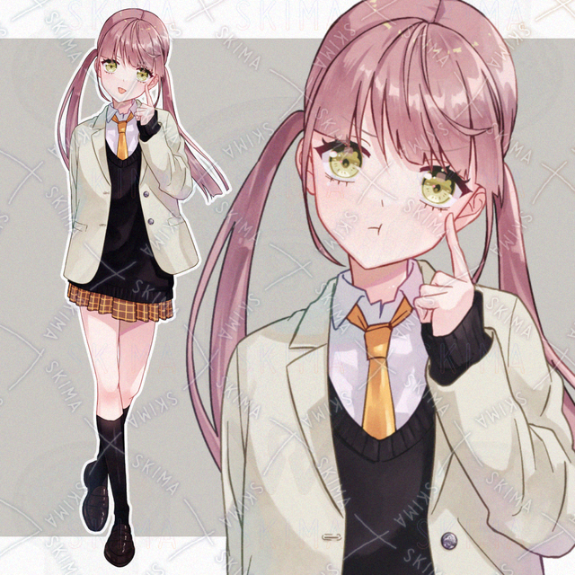 Image of Twintail school uniform girl / 8 kinds of expression [adopt47].