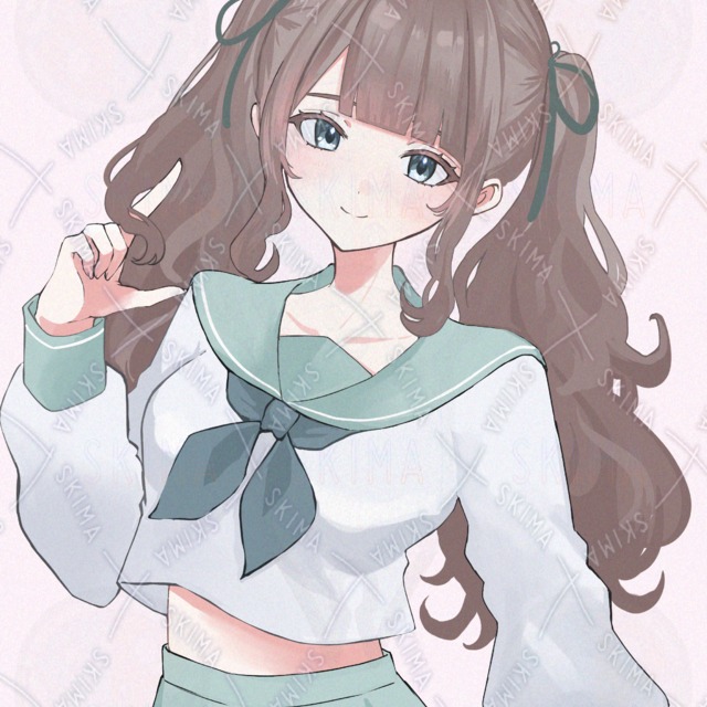 ツインテール女の子　セーラー服の商品画像