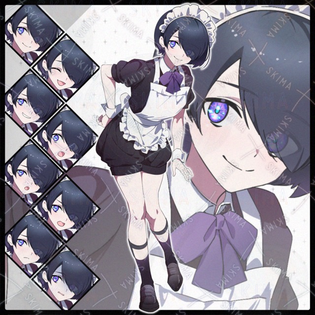 눈가리개 메이드 소년【8가지 표정】표정 8종 상품 이미지