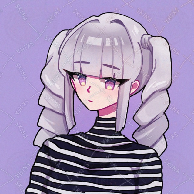 Girl with twinted silver hair [SNS icon]. 的商品圖片