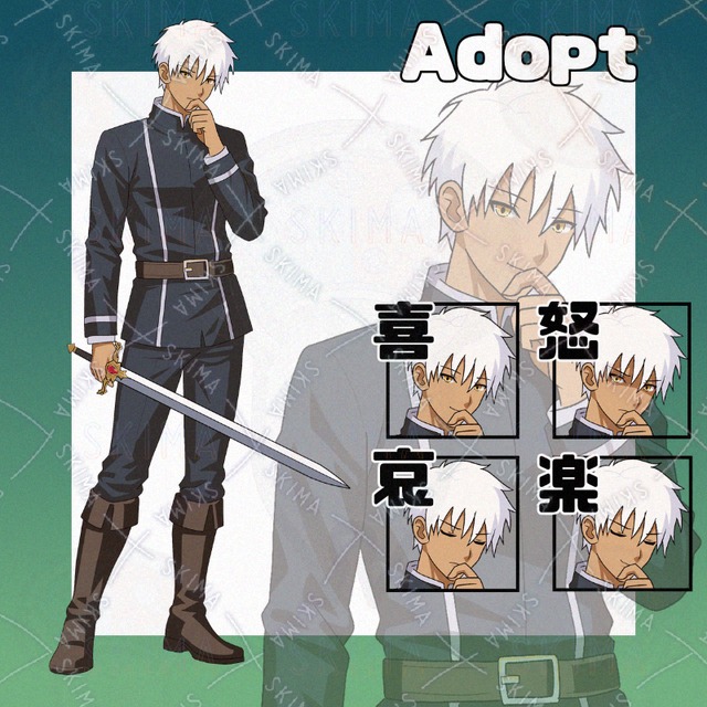 Adopt031_白髪褐色の騎士団員/ファンタジー/RPG
