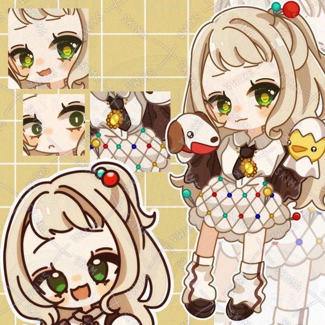 Deformed illustration, 7 different facial expressions + puppet differences + mini character [062]. 的商品圖片