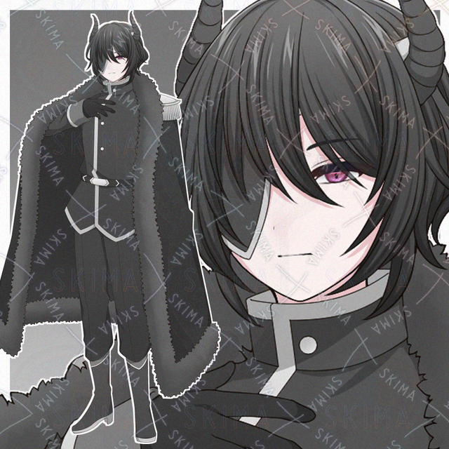 角が生えた魔族の青年【表情差分10種】の商品画像