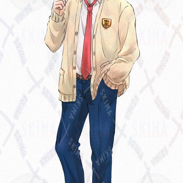 Standing picture of a blond high school student with cute and bruised hair｜7 expressions + candy on/off 的商品圖片第 6 張