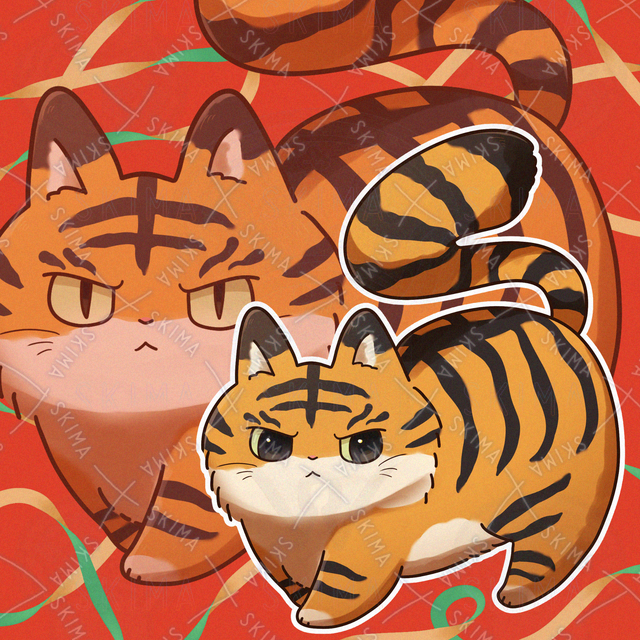 Original character of a kitten with a tiger motif [4 facial expressions] [Japanese style 的商品圖片