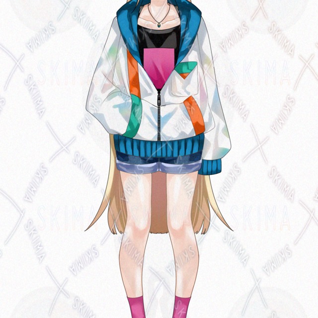 ラフな長髪女性【表情差分8種】の商品画像4枚目