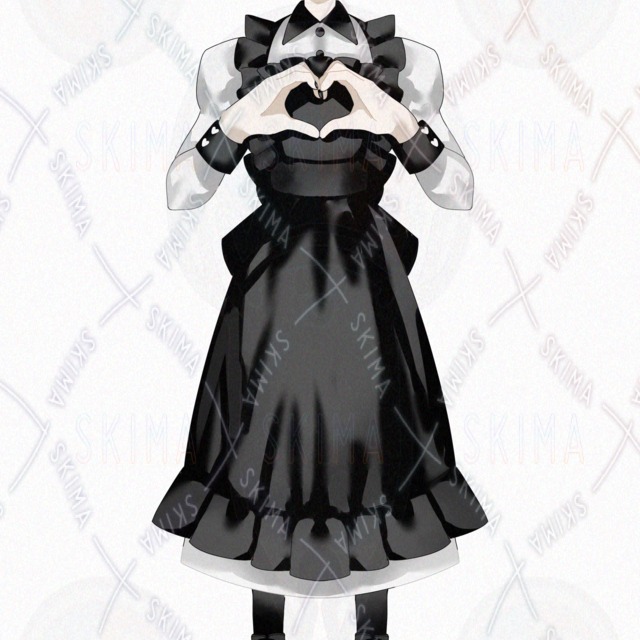 中性的黒メイド【表情差分8種】の商品画像2枚目