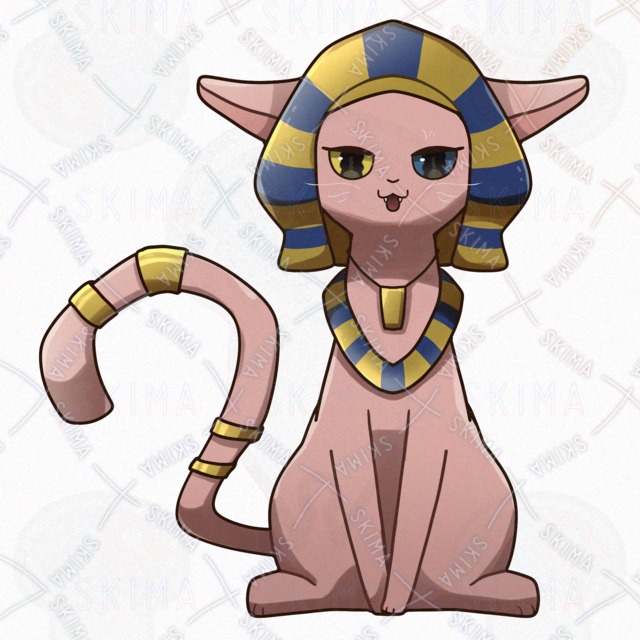 【表情差分8点】スフィンクスをモチーフにした猫のオリジナルキャラクターの商品画像3枚目