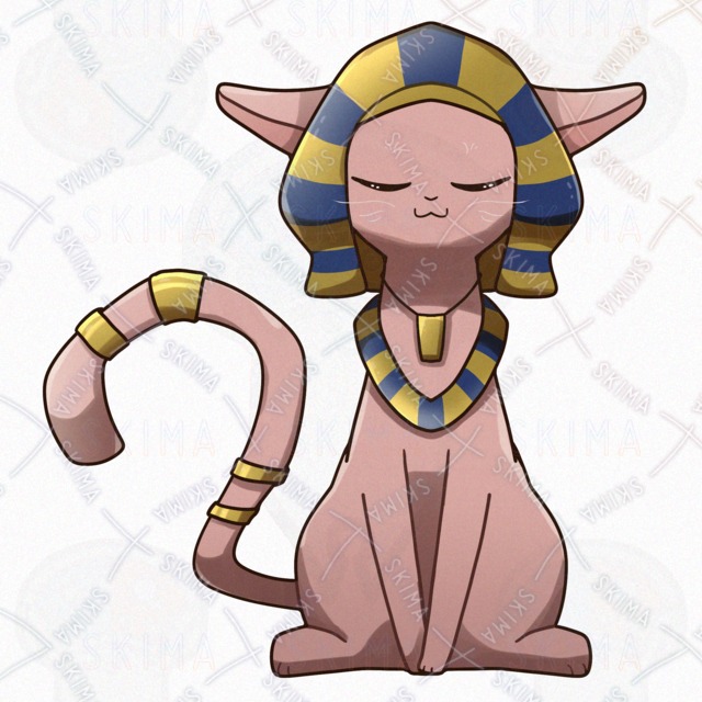 【表情差分8点】スフィンクスをモチーフにした猫のオリジナルキャラクターの商品画像8枚目