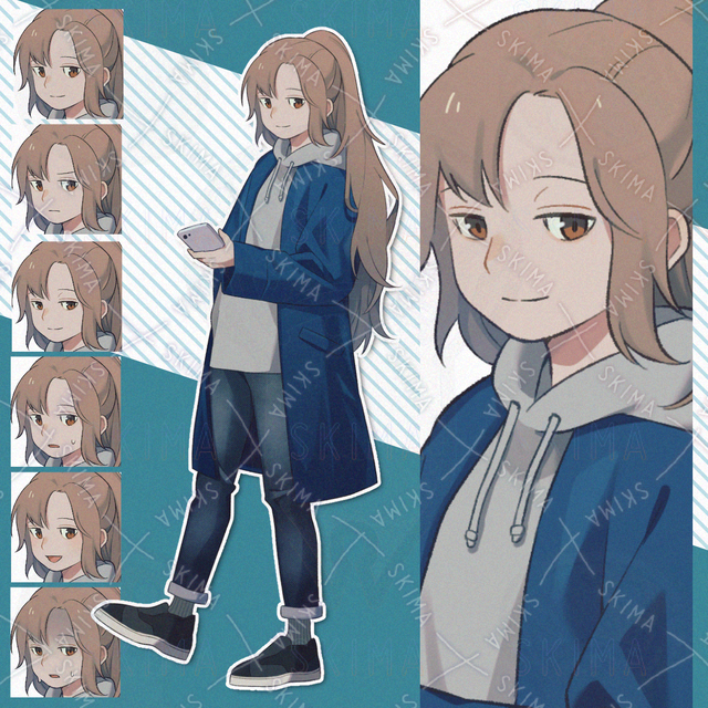 푸른 코트의 청년 [표정 6종 상품 이미지