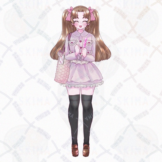 推し活な女の子　表情9種【表情6種/アイテム差分3種/うちわ無地】の商品画像4枚目