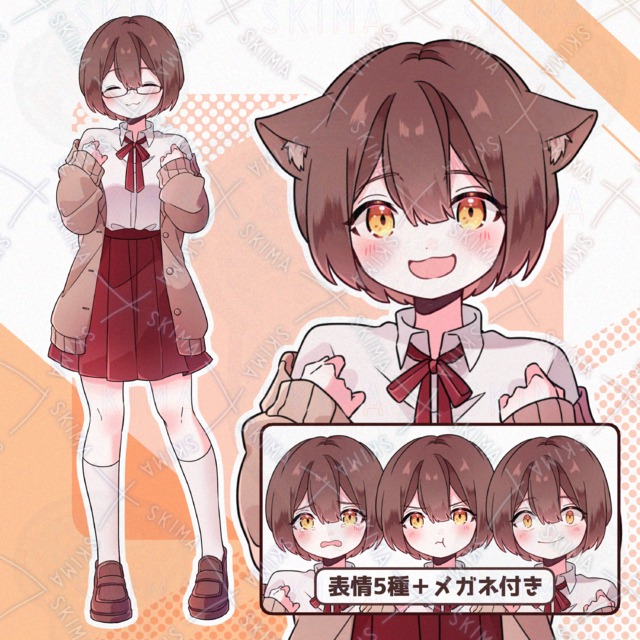 Image of Cat-Eared Little Sister-Type Girl [Glasses Variation Available]
