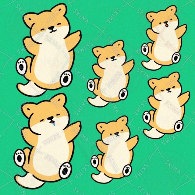 Image of Jamping Nashibainu (6 types of expressions)