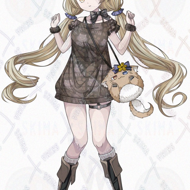 [Sale – New Mini Characters Added!] Girl with Cat & Yamabuki Motifs [Transparent PNG] 的商品圖片第 2 張