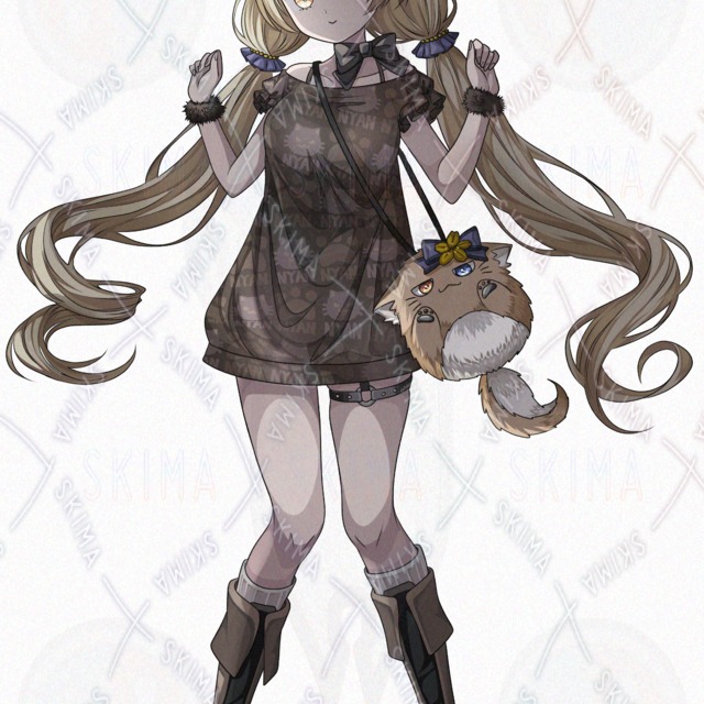 [Sale – New Mini Characters Added!] Girl with Cat & Yamabuki Motifs [Transparent PNG] 的商品圖片第 3 張