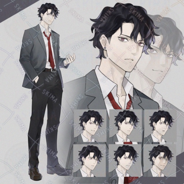 Image of High School Boy 02 [7 different expressions]