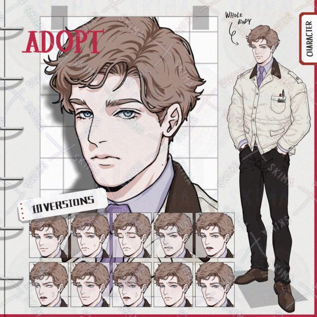 10가지 표정】작업복 정장 남자 상품 이미지