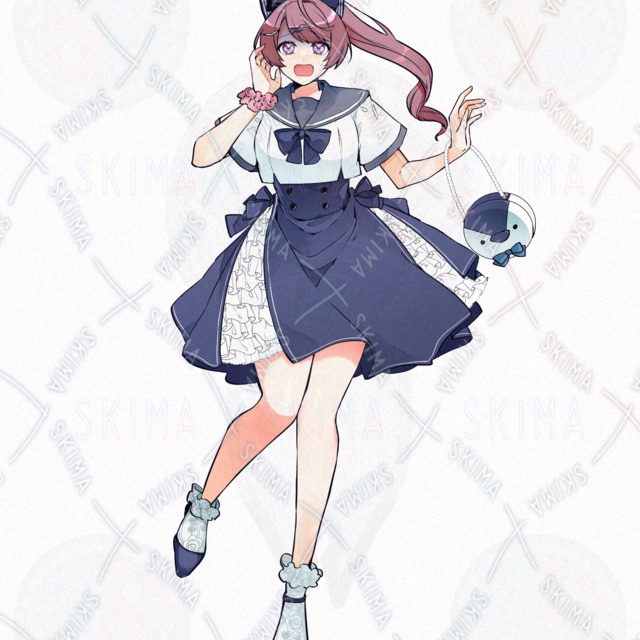 Woman in marine dress [5 different expressions + bag difference]. 的商品圖片第 9 張