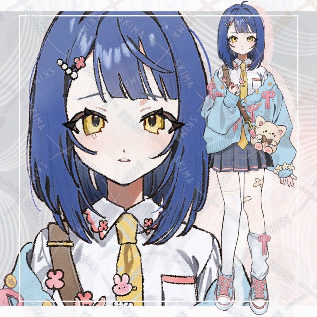 차이점8종】교복 입은 여자아이 상품 이미지