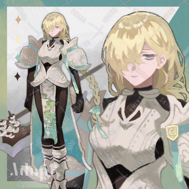 4 different facial expressions + weapon diffs] Blonde female knight 的商品圖片