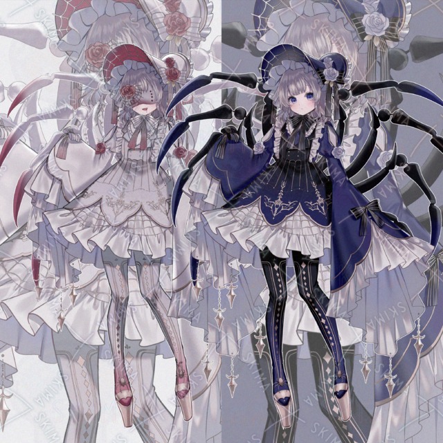 Girl with spider motif [2 different colors, 3 different expressions, 2 different items 的商品圖片