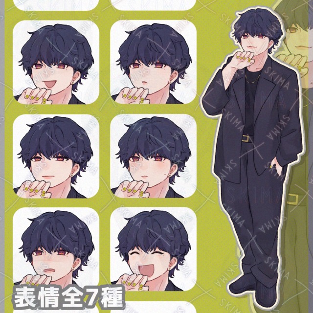 Image of 7 types of facial expressions / Man with crying face