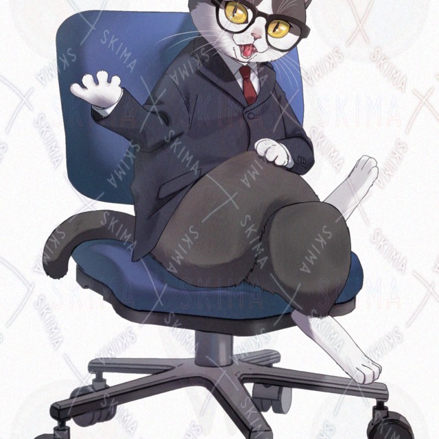 スーツを着た猫 表情4種 服なし差分の商品画像2枚目