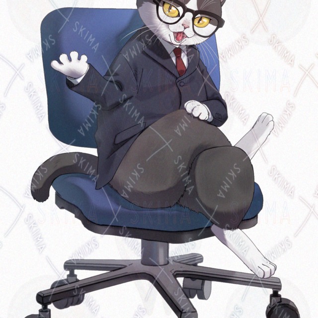 スーツを着た猫 表情4種 服なし差分の商品画像5枚目