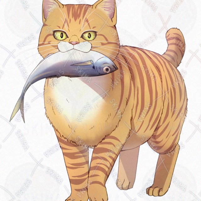 お魚くわえたどら猫 表情4種  魚なし差分の商品画像3枚目